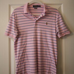 Ralph Lauren Polo Men's Golf Shirt, Size Small, Pink/Blue